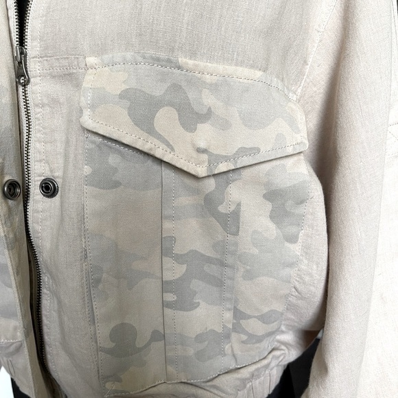 Anthropologie Hei Hei Ronan Linen Camo Utility Jacket | Cargo Cropped Style M - Picture 9 of 12